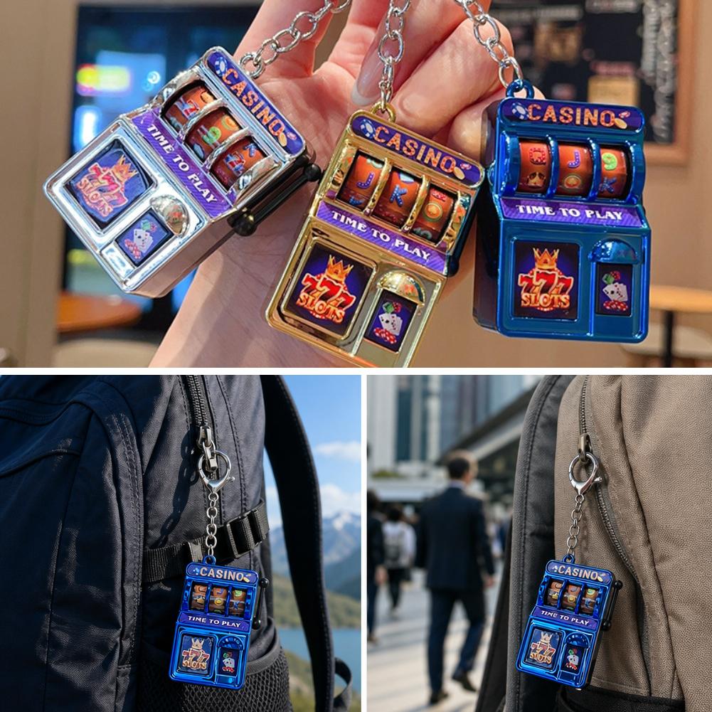 Arcade Game Jackpot - Mini-Glücksspiel-Spielautomaten-Schlüsselanhänger, kreative Arcade-Taschen-Frucht-Glücks-Jackpot-Gadget, Antistress-Spielzeug, lustige Spiele,